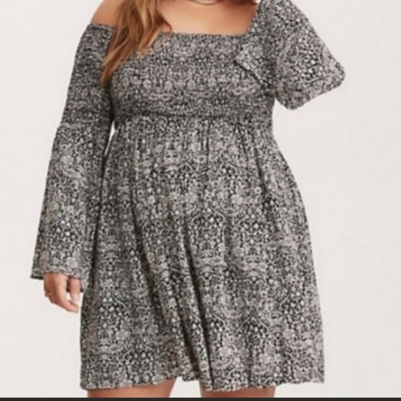 Smocked Bell Sleeve Dress - Picture 2 of 9